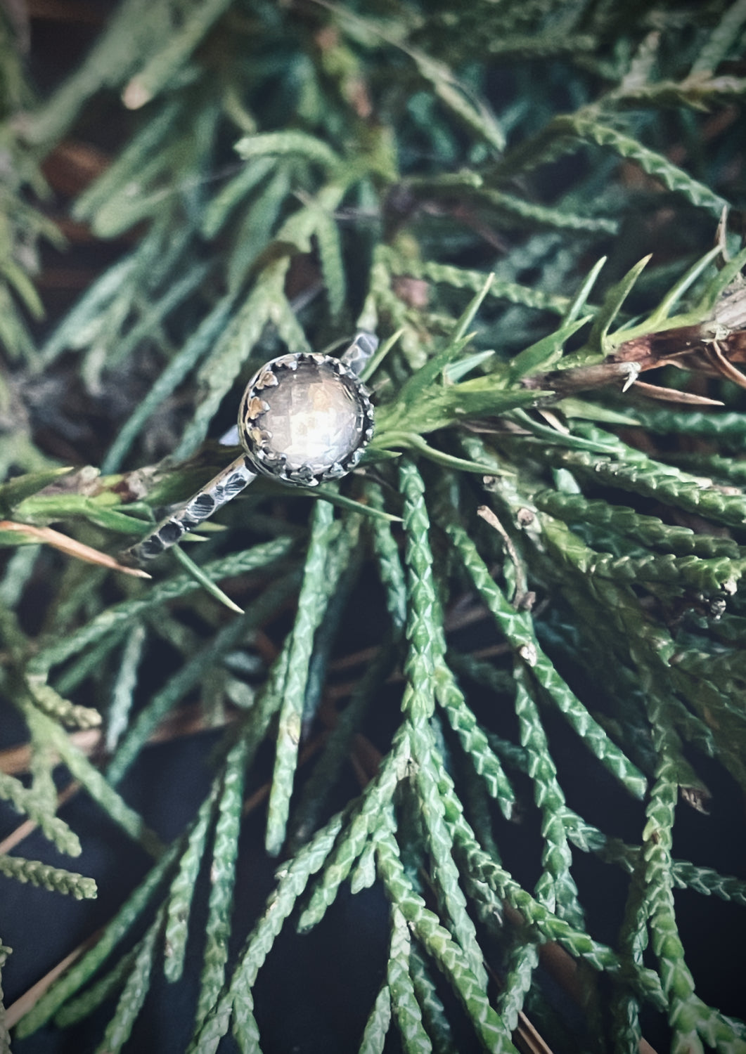 Sustainable handmade jewelry. Small Smoky quartz rose cut ring