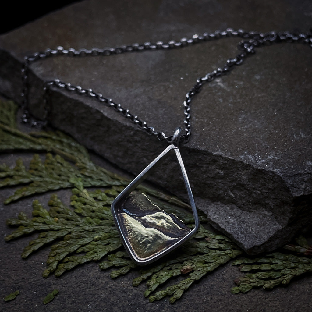 Mixed Metal Mountain Ridge Necklace