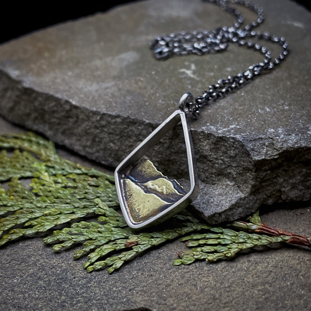 Mixed Metal Mountain Ridge Necklace