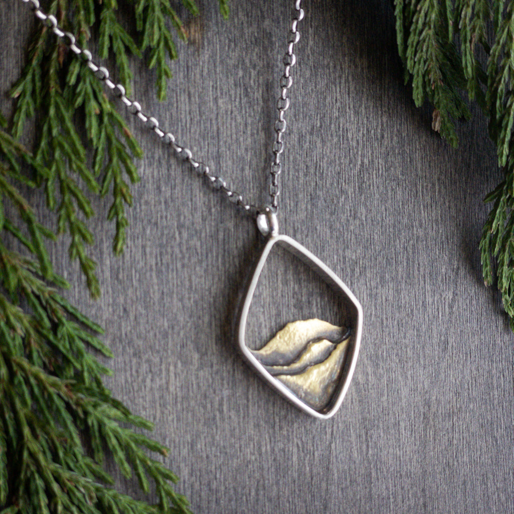 Mixed Metal Mountain Ridge Necklace