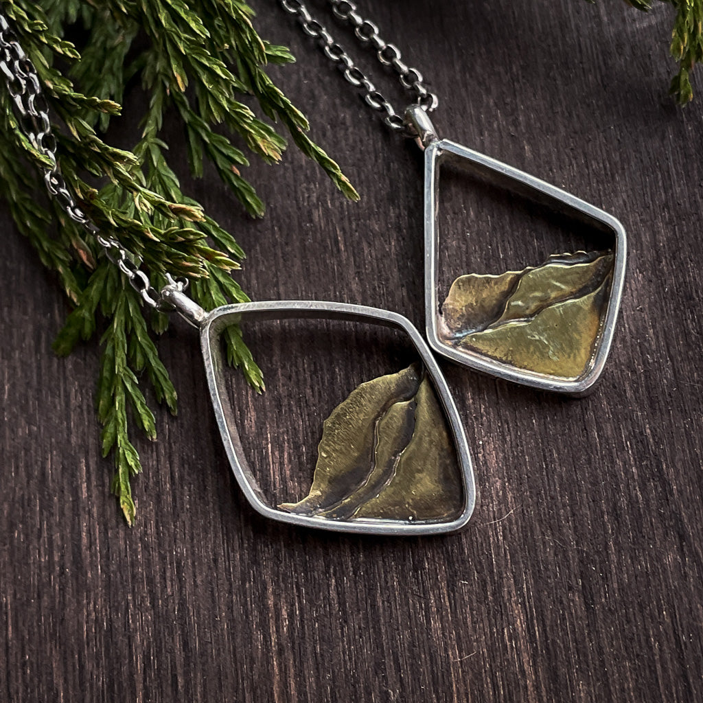 Mixed Metal Mountain Ridge Necklace