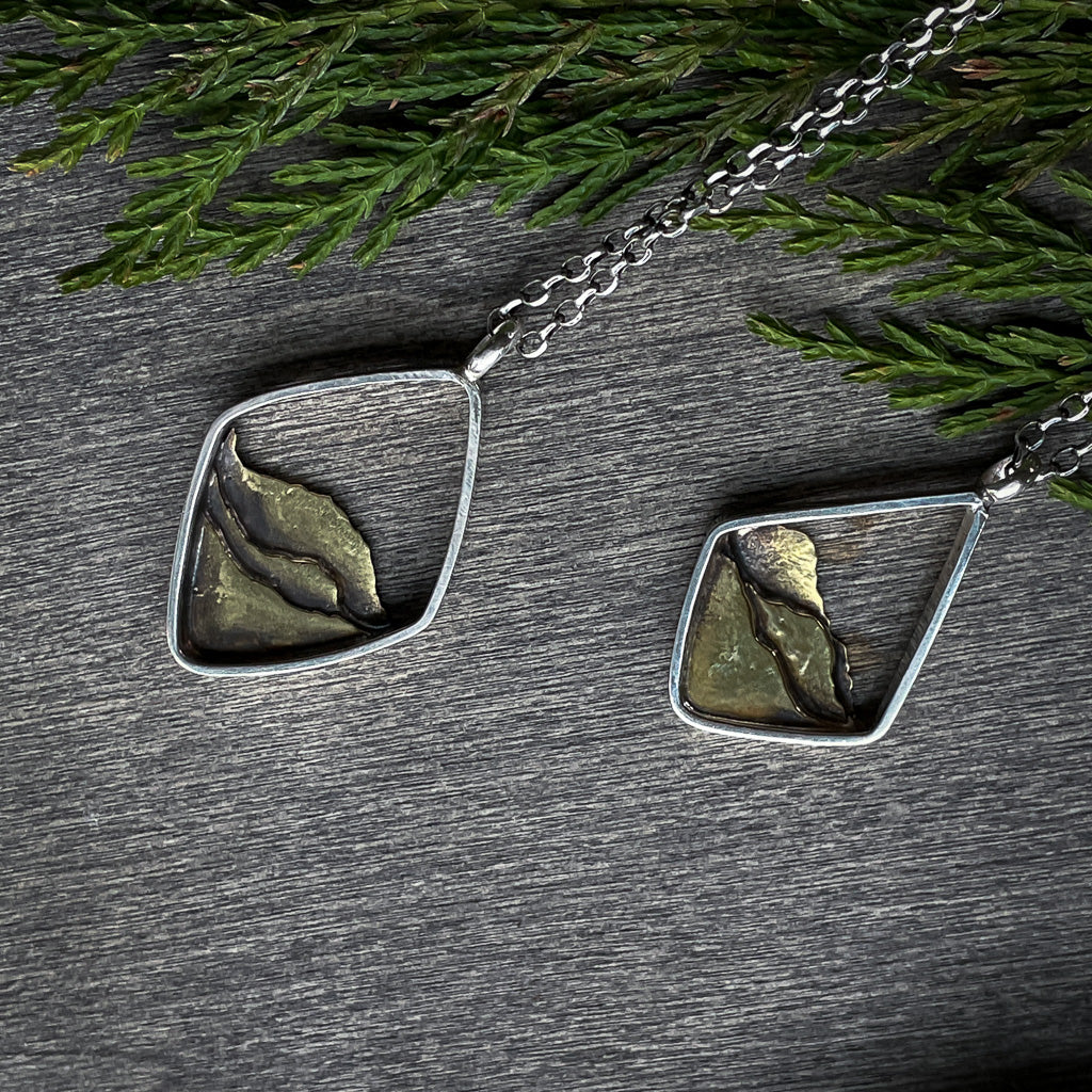 Mixed Metal Mountain Ridge Necklace