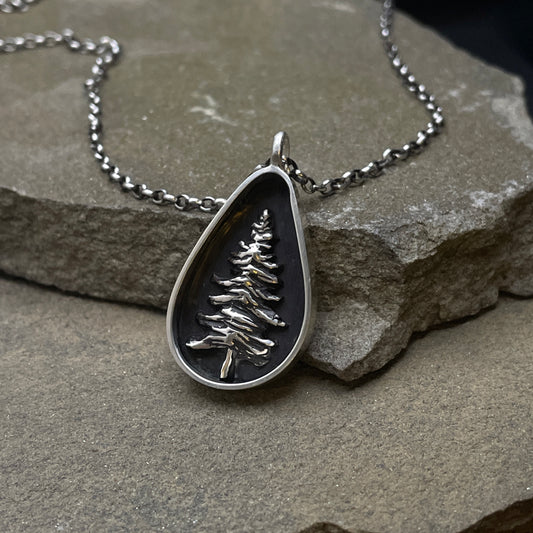 Pine Tree Silhouette Necklace